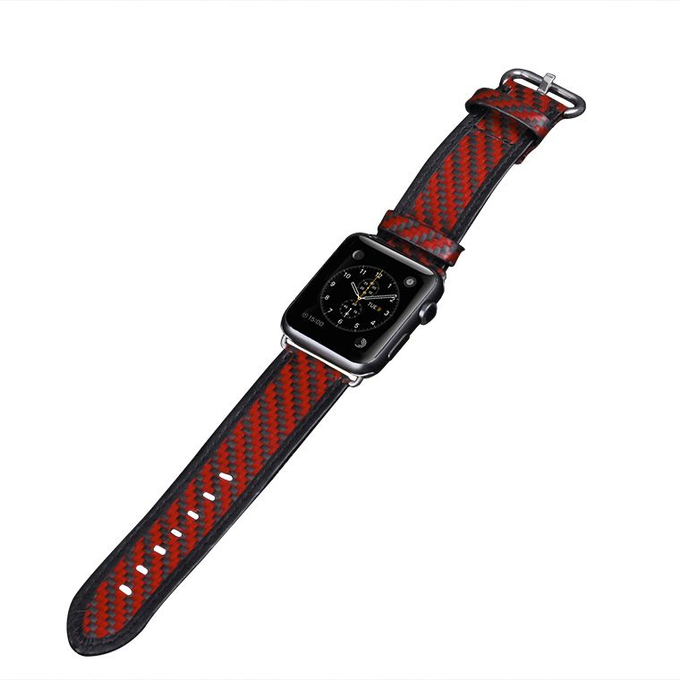 Luxury Bands Man Carbon Fiber Watch Bands Leather Thin Charm in Carbon Fiber Fitness Bands